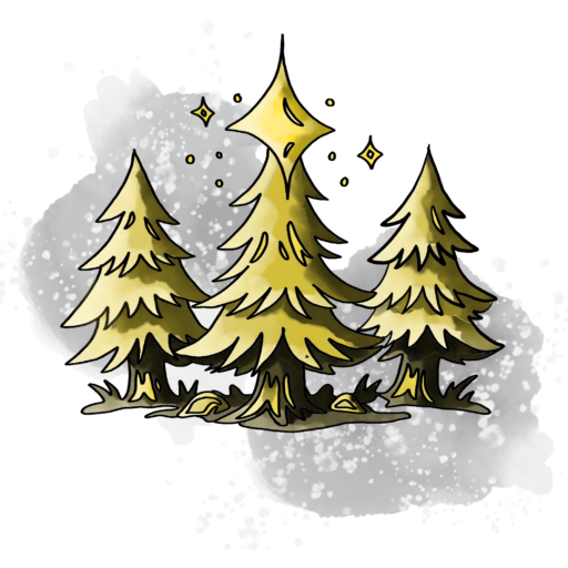 Trois sapins comme logo de générateurs de lieu pour D&D 5e édition