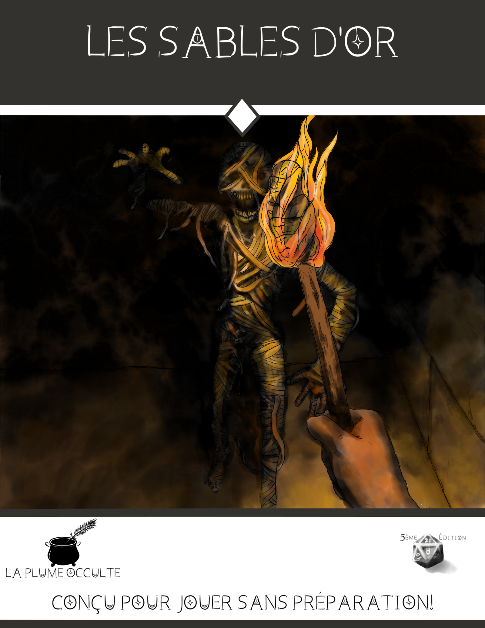 Couverture d'aventure égyptienne D&D 5e edition Les Sables d'or