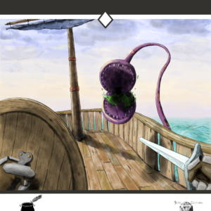 Couverture d'aventure de pirates pour donjons et dragons 5e édition La Voile Retorse